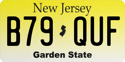 NJ license plate B79QUF