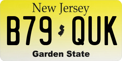 NJ license plate B79QUK