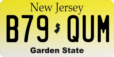 NJ license plate B79QUM