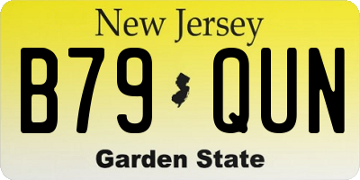 NJ license plate B79QUN