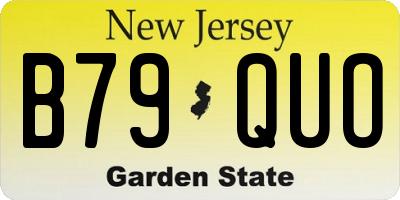 NJ license plate B79QUO