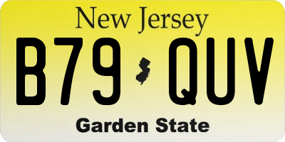 NJ license plate B79QUV