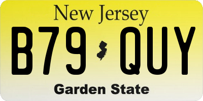 NJ license plate B79QUY