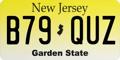 NJ license plate B79QUZ