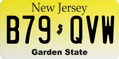 NJ license plate B79QVW
