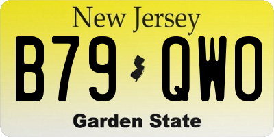 NJ license plate B79QWO