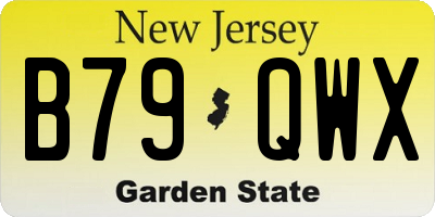 NJ license plate B79QWX