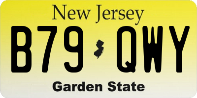 NJ license plate B79QWY