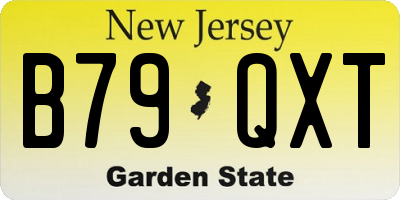 NJ license plate B79QXT
