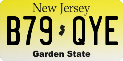 NJ license plate B79QYE