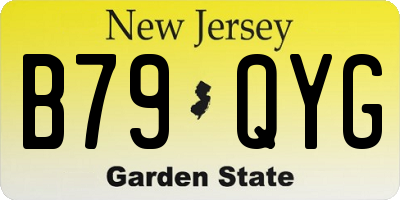 NJ license plate B79QYG