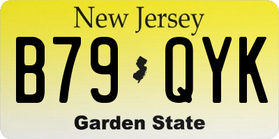 NJ license plate B79QYK