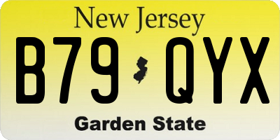 NJ license plate B79QYX
