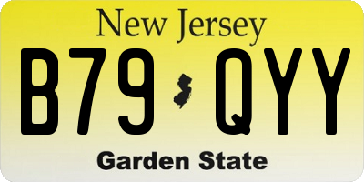 NJ license plate B79QYY