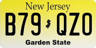 NJ license plate B79QZO