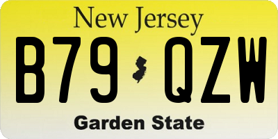 NJ license plate B79QZW