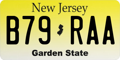 NJ license plate B79RAA