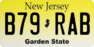 NJ license plate B79RAB