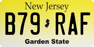 NJ license plate B79RAF