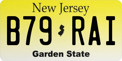 NJ license plate B79RAI