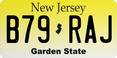 NJ license plate B79RAJ