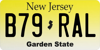 NJ license plate B79RAL