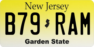 NJ license plate B79RAM