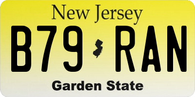 NJ license plate B79RAN