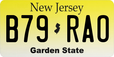 NJ license plate B79RAO