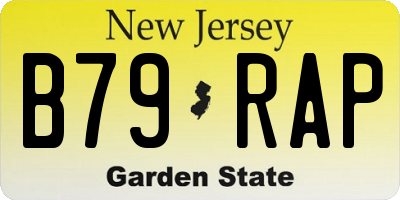 NJ license plate B79RAP