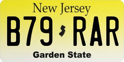 NJ license plate B79RAR