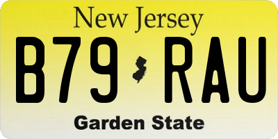 NJ license plate B79RAU