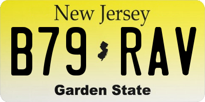 NJ license plate B79RAV