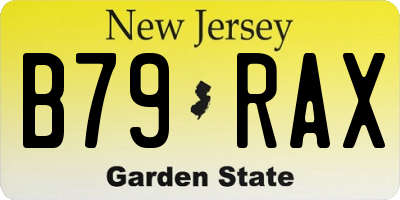 NJ license plate B79RAX