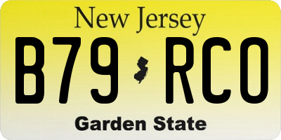 NJ license plate B79RCO