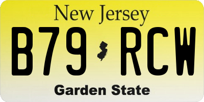 NJ license plate B79RCW