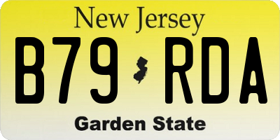 NJ license plate B79RDA