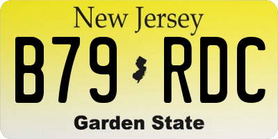 NJ license plate B79RDC