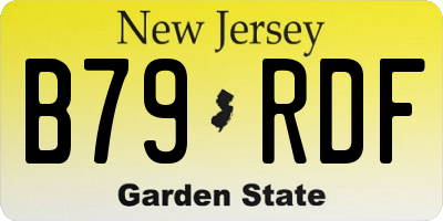 NJ license plate B79RDF
