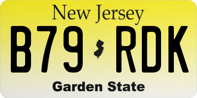 NJ license plate B79RDK