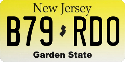 NJ license plate B79RDO