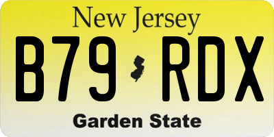 NJ license plate B79RDX