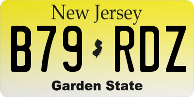 NJ license plate B79RDZ