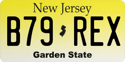 NJ license plate B79REX