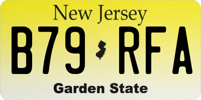 NJ license plate B79RFA