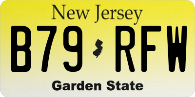 NJ license plate B79RFW