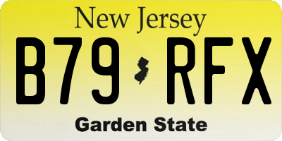 NJ license plate B79RFX