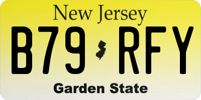 NJ license plate B79RFY