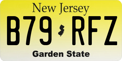 NJ license plate B79RFZ