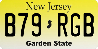 NJ license plate B79RGB
